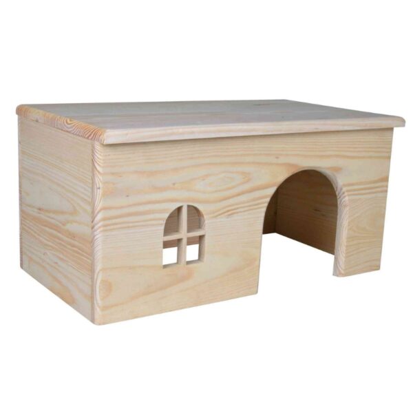 Drevený domček s rovnou strechou pre králiky 40 x 20 x 23 cm